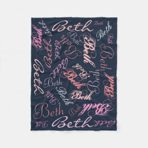 Pinks and Navy Blue Blanket Name Collage
