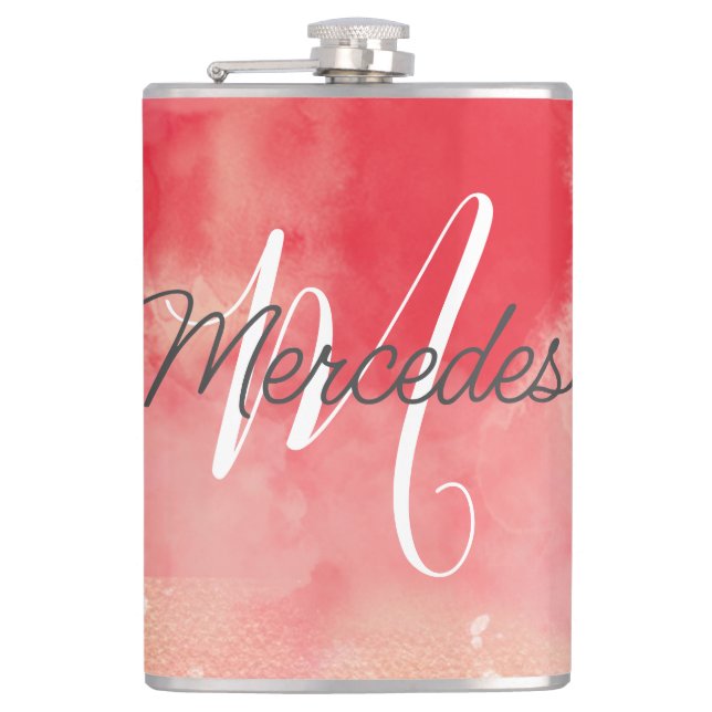 Pinks and Reds Tie Dye iPad Smart Cover Hip Flask (Front)