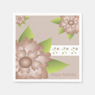 Pinks Brown And Lime Green Napkin