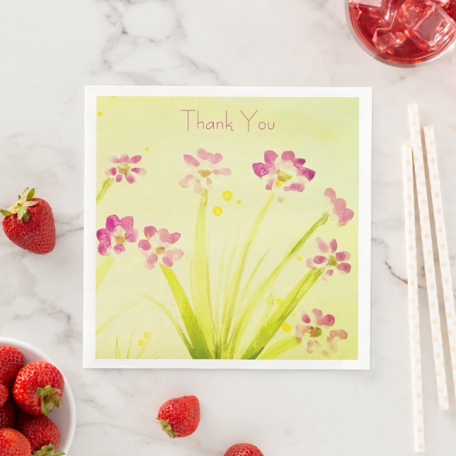 Pinks Floral Watercolour  Napkin (Insitu)