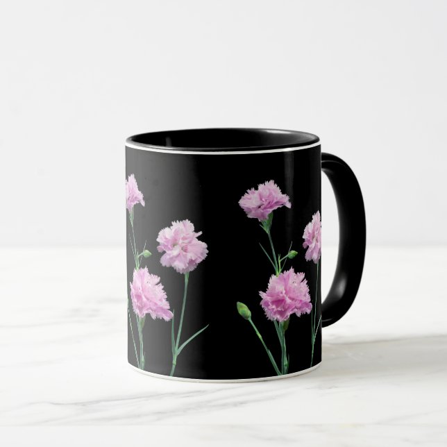 Pinks on Black Mug (Front Right)