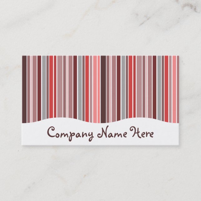 pinks : striped curtain business card (Front)