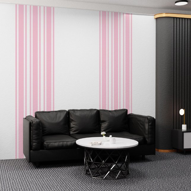 Pinktastic! White Stripes Peel and Stick Wallpaper (Pinktastic! White Stripes Peel and Stick Wallpaper)