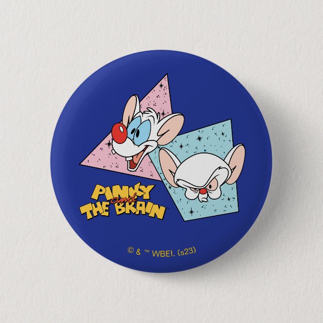 Pinky and the Brain | Retro Character Graphics 6 Cm Round Badge (Front)