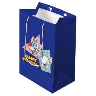 Pinky and the Brain   Retro Character Graphics Medium Gift Bag