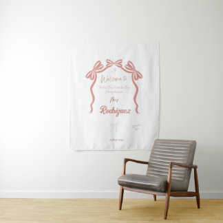 Pinky Bridal Shower Welcome Tapestry