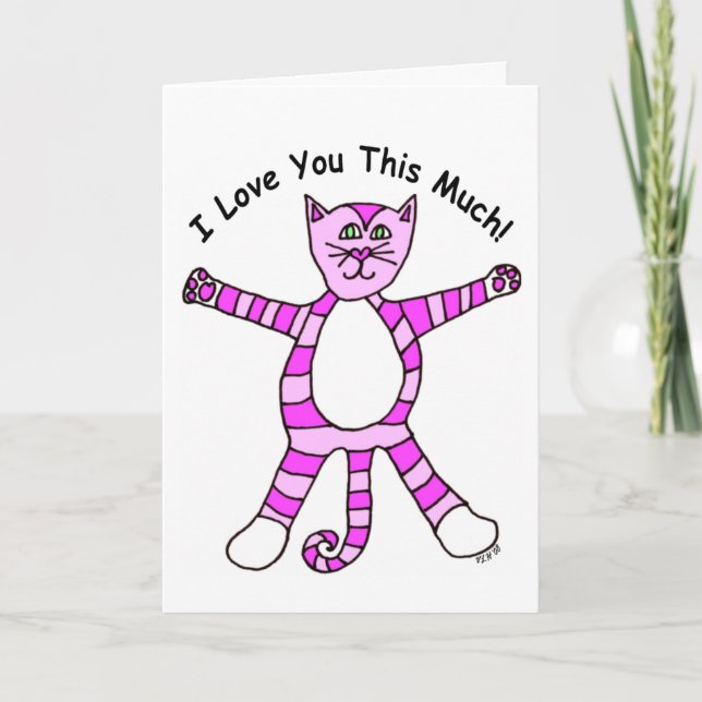 Pinky Cat Valentine's Day Card (Front)