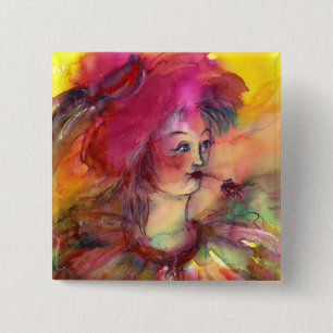 PINKY CLOWN 15 CM SQUARE BADGE