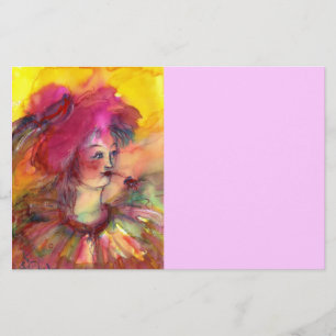 PINKY CLOWN , fuchsia pink yellow white Stationery