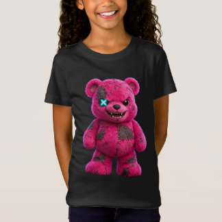 Pinky Cute Pink Halloween Kids Teddy Bear Plush T-Shirt