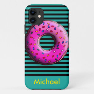 Pinky Doughnut with colourful sprinkles + your ide iPhone 11 Case