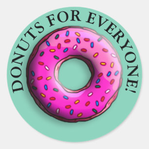 Pinky Doughnut with colourful sprinkles + your ide Classic Round Sticker