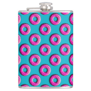 Pinky Doughnut with colourful sprinkles + your ide Hip Flask