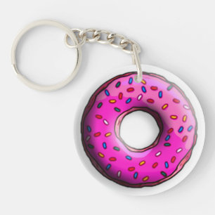 Pinky Doughnut with colourful sprinkles + your ide Key Ring