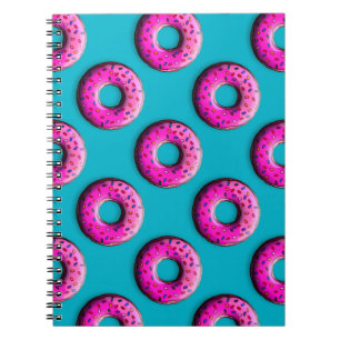 Pinky Doughnut with colourful sprinkles + your ide Spiral Notebook