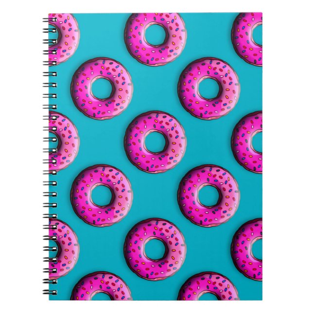 Pinky Doughnut with colourful sprinkles + your ide Spiral Notebook (Front)