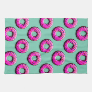 Pinky Doughnut with colourful sprinkles + your ide Tea Towel