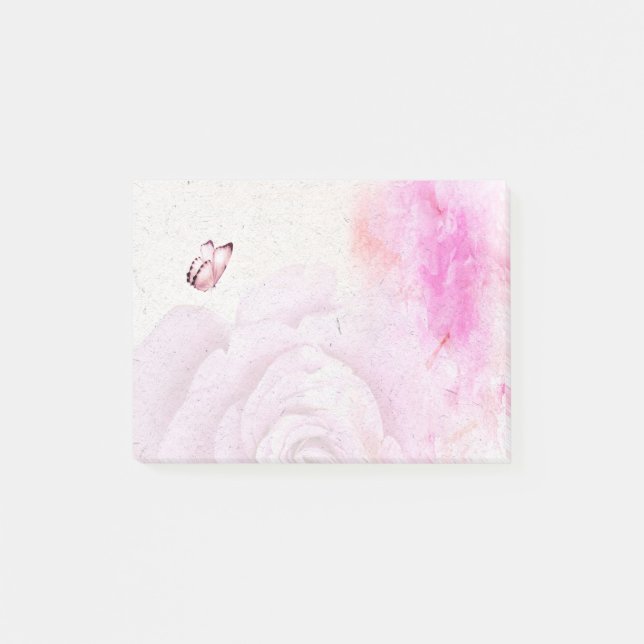pinky flower - water color - roses post-it notes (Front)