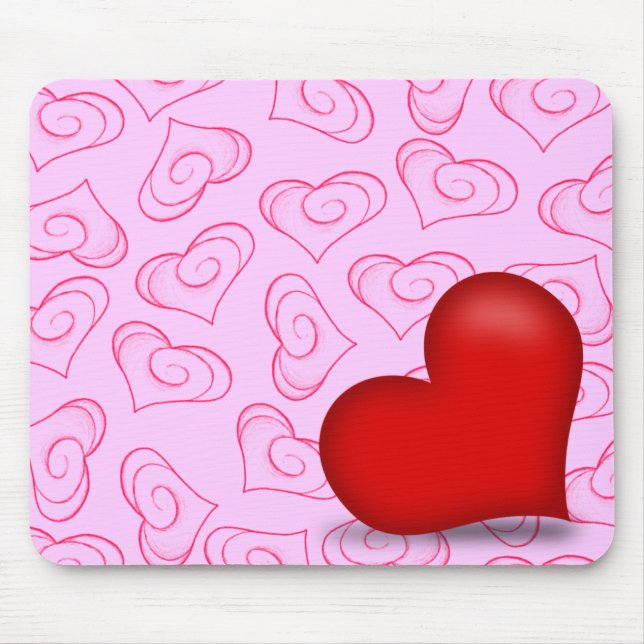 Pinky Love (Solid Heart) Mouse Pad (Front)