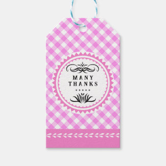 Pinky Pink Gingham Gift Tag