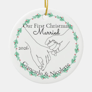 Pinky Promise First Christmas Married Ceramic Tree Decoration