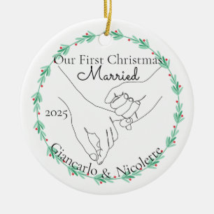 Pinky Promise First Christmas Married Ceramic Tree Decoration