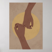 Pinky promise in boho style, african american art.