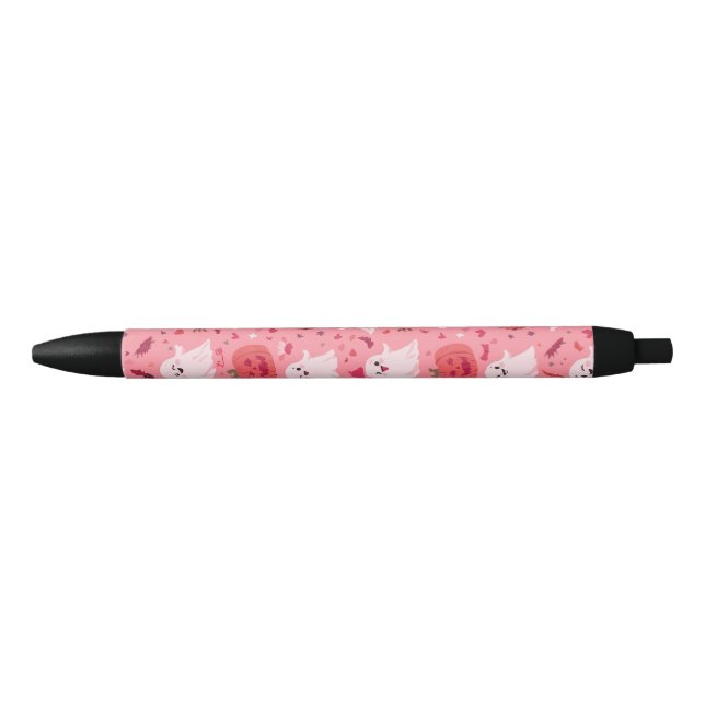 Pinky pumpkin Ghostly Surprise Black Ink Pen (Front)