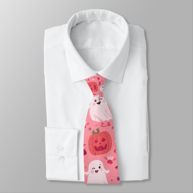 Pinky pumpkin Ghostly Surprise Tie (Tied)