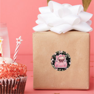 Pinky puppy with wreath stickers