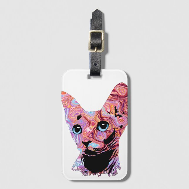 Pinky Sphynx Cat 683 Luggage Tag (Front Vertical)