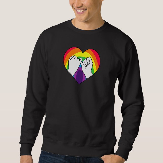 Pinky Swear Promise Pride Flag for BFFs Sweatshirt (Front)