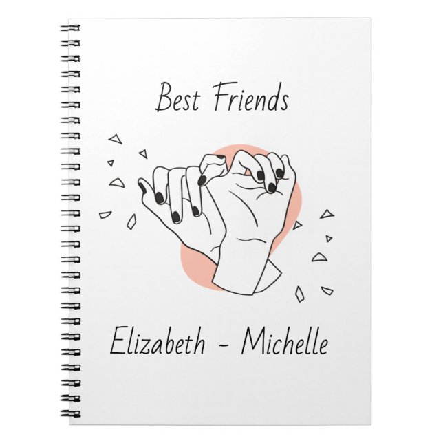 Pinky Swear With Name Personalised Best Friend  Notebook (Front)
