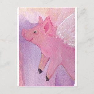 Pinky the Flying Pig - When Pigs Fly Postcard