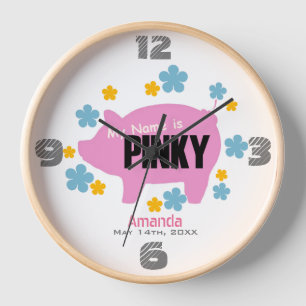 "Pinky the Pig" Anniversary Wall Clock