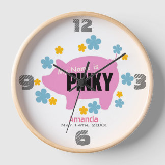 "Pinky the Pig" Anniversary Wall Clock