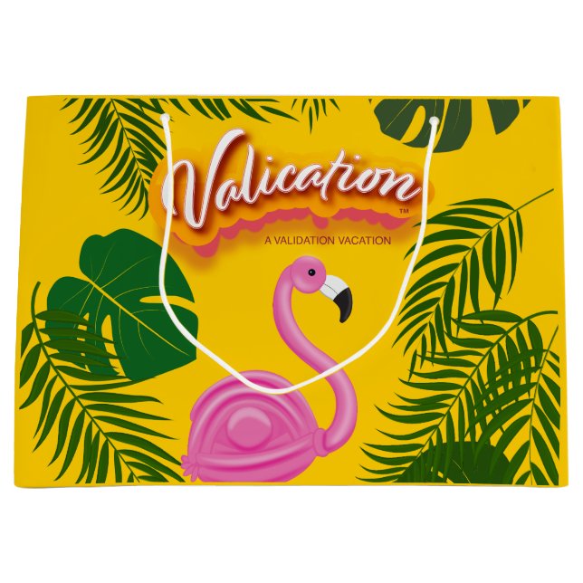 Pinky Validation Vacation  Large Gift Bag (Front)