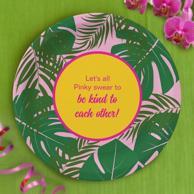 Pinky Validation Vacation Paper Plate (As a bowl or plate this design compliments all our PINK VALIDATION VACATION items,)