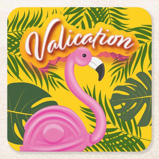 Pinky Validation Vacation Square Paper Coaster (Front)