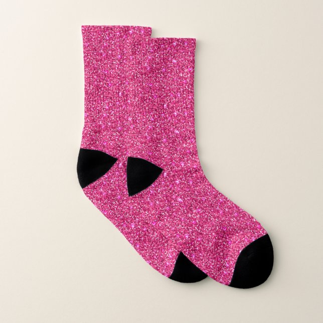 Pinl Glitter(image) Socks (Pair)