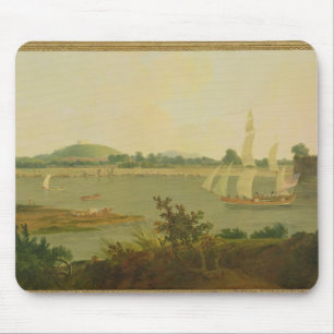 Pinnace Sailing Down the Ganges past Monghyr Fort, Mouse Pad
