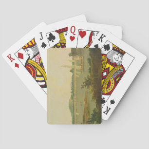 Pinnace Sailing Down the Ganges past Monghyr Fort, Playing Cards