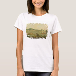 Pinnace Sailing Down the Ganges past Monghyr Fort, T-Shirt
