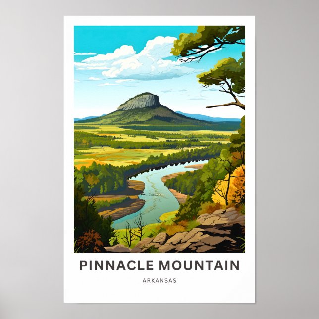 Pinnacle Mountain Arkansas Travel Print (Front)