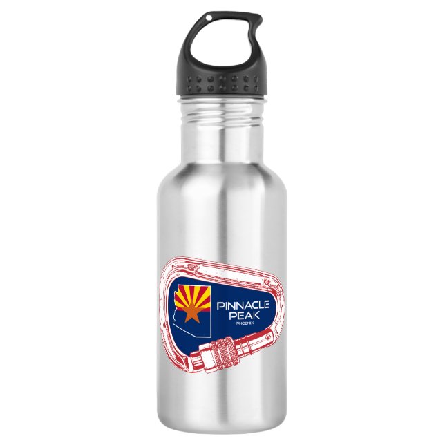 Pinnacle Peak Arizona Rock Climbing Carabiner 532 Ml Water Bottle (Front)