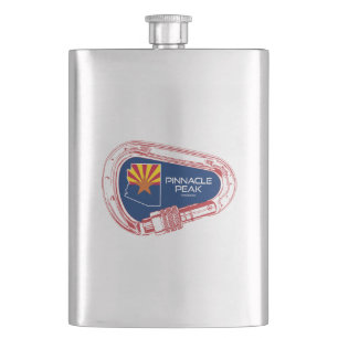 Pinnacle Peak Arizona Rock Climbing Carabiner Hip Flask