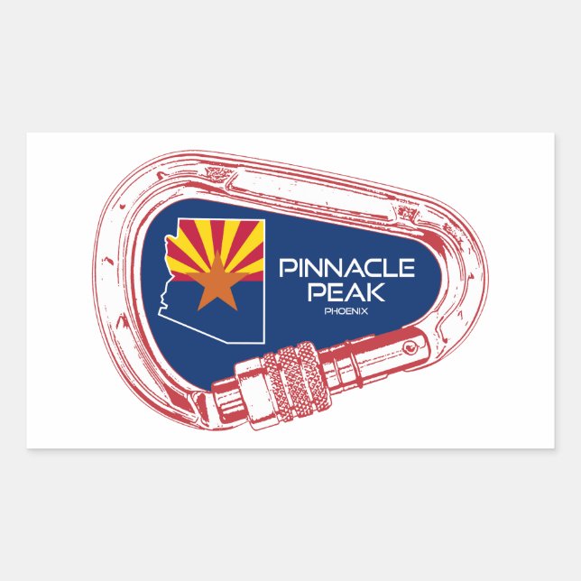 Pinnacle Peak Arizona Rock Climbing Carabiner Rectangular Sticker (Front)