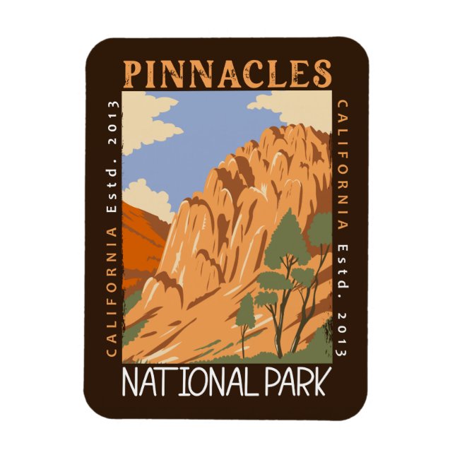 Pinnacles National Park California Distressed  Magnet (Vertical)