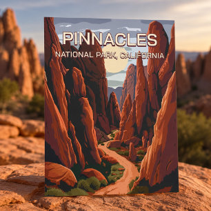 Pinnacles National Park California Vintage Retro Postcard