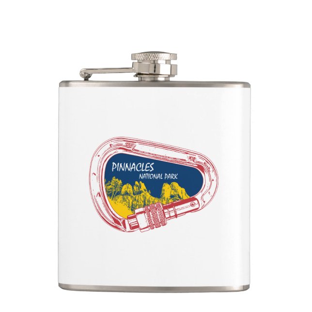 Pinnacles National Park Climbing Carabiner Hip Flask (Front)